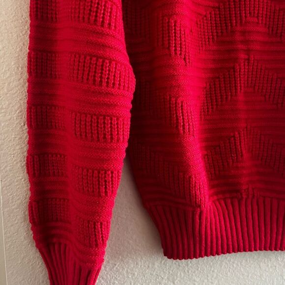 Vintage Keneth‎ Too! SZ S/M Red Crew Neck Sweater Classic Knit 80s - Picture 9 of 16